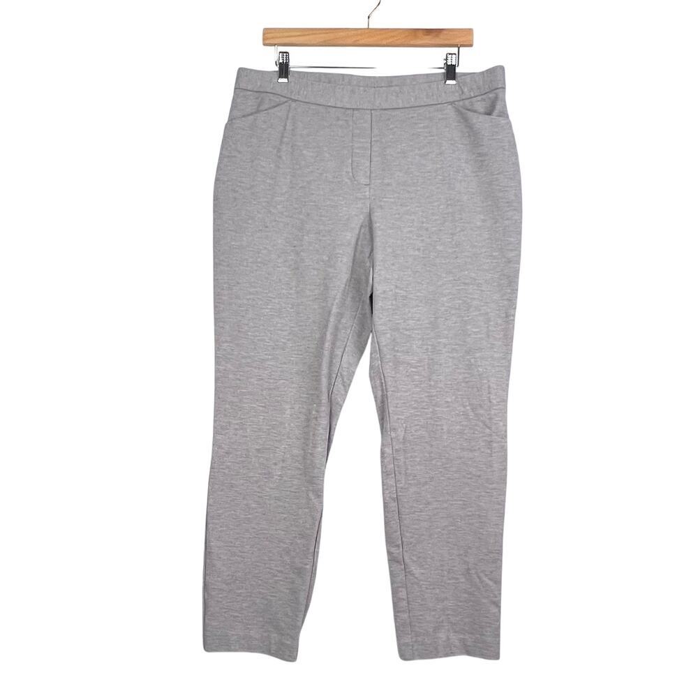 J Jill Ponte Knit Pants Women's Pull On Slim Leg Stretch Sand Comfort Casual L - Picture 1 of 10